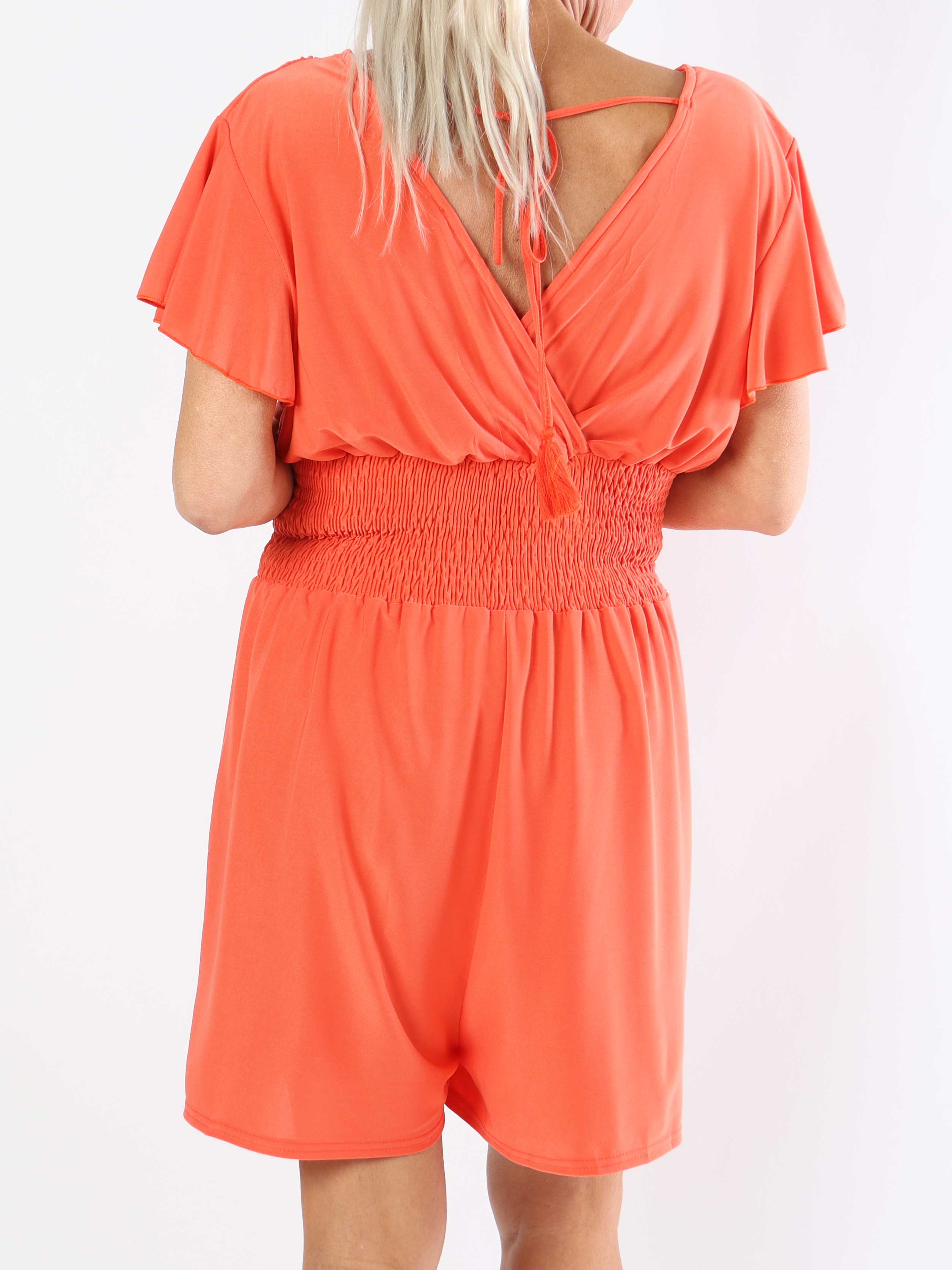 Pams Plain Playsuit - Elastisk plus size playsuit med lommer